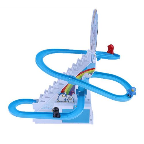 Piste D'Escalier Électrique En Plastique, Jouets Avec Musique Légère, Petit Pingouin