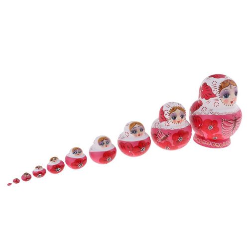 Poupées Russes En Bois Pour Filles, 10 Pièces, Matryoshka, Babushka, Emboîtables, Cadeau De Noël