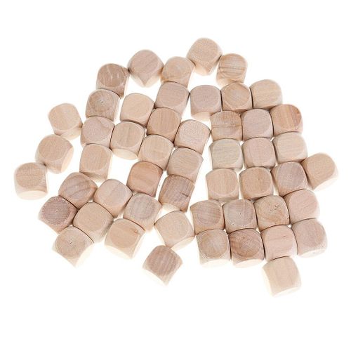 Dés De Jeu En Bois Vierge, 16mm, 50 Pièces, Pour Bricolage, Décoration Et Projets Artisanaux