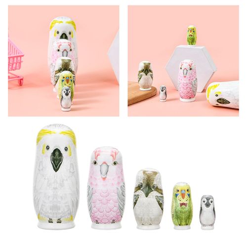Poupée De Nidification Russe Artisanale, Hibou Adorable Traditionnel, Babushka Matrioshka, Jouets Empilables En Bois, Cadeaux De Décoration Pour La Maison