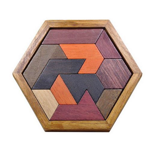 Jouets Hexagonaux En Bois Pour Bébé, Puzzle De Forme Géométrique, Plateau De Jeu D'Échecs, Jouets Éducatifs D'Intelligence Montessori