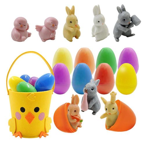 ¿Ufs De Pâques En Plastique Pour Enfants, 8 Pièces, Jouet, Bricolage, Lapin, Poussin, Panier De Pâques, Déformation, Cadeau Surprise