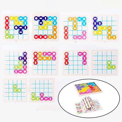 Jeu De Puzzle Géométrique En Bois Coloré Pour Bébé, Jouets Éducatifs Montessori