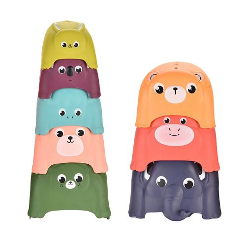 Jouets Éducatifs Montessori Pour Bébés, Jouets De Bain Empilables, Gobelets, Animaux, Apprentissage Précoce, Jouet Éducatif Pour Tout-Petits, Anniversaire, Noël
