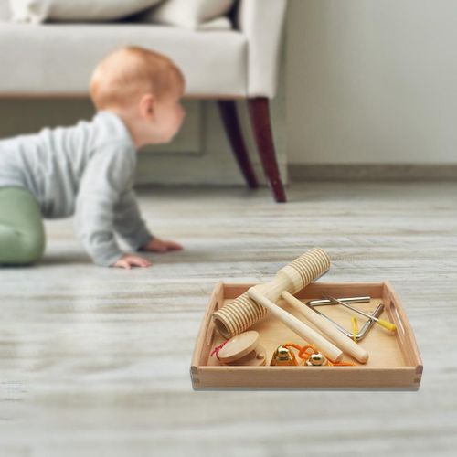 Instruments De Percussion En Bois, Cloche Triangulaire, Jouets D'Enseignement Pour Bébé