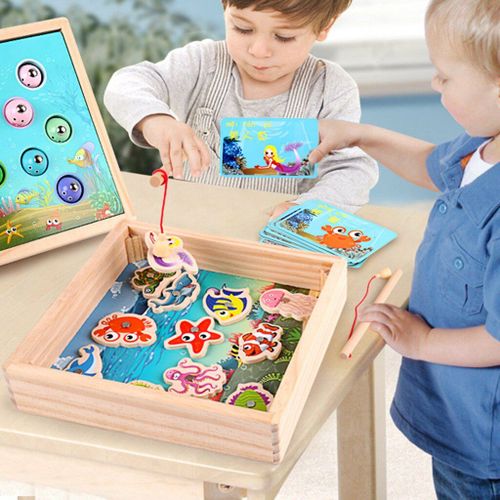 Jeu De Pêche Magnétique, Jouet Interactif, Poisson 3d, Jeux De Société Pour Enfants De 3 À 5 Ans