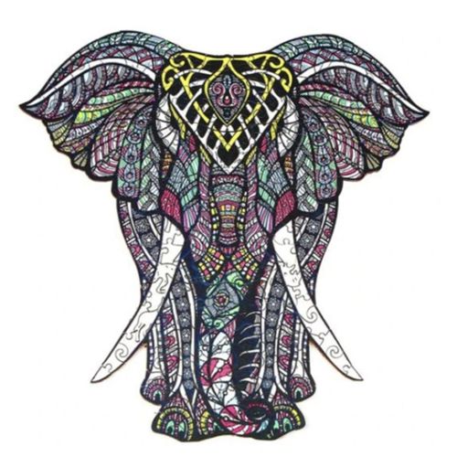 Puzzle En Bois D'Éléphant Unique Pour Adultes, Puzzle 3d En Forme D'Animal Unique Pour Enfants, Cadeaux Interactifs Éducatifs