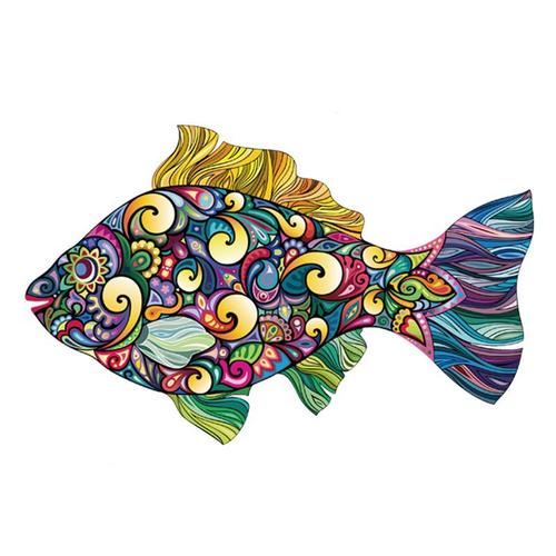 Puzzle En Bois Unique, Poisson Mystérieux, Animal, Puzzle, Cadeau Pour Adultes, Enfants, Jouet Interactif