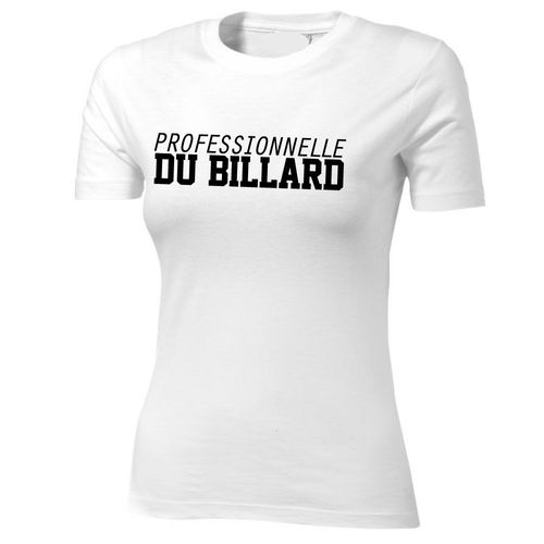 T-Shirt Blanc Prof Du Billard