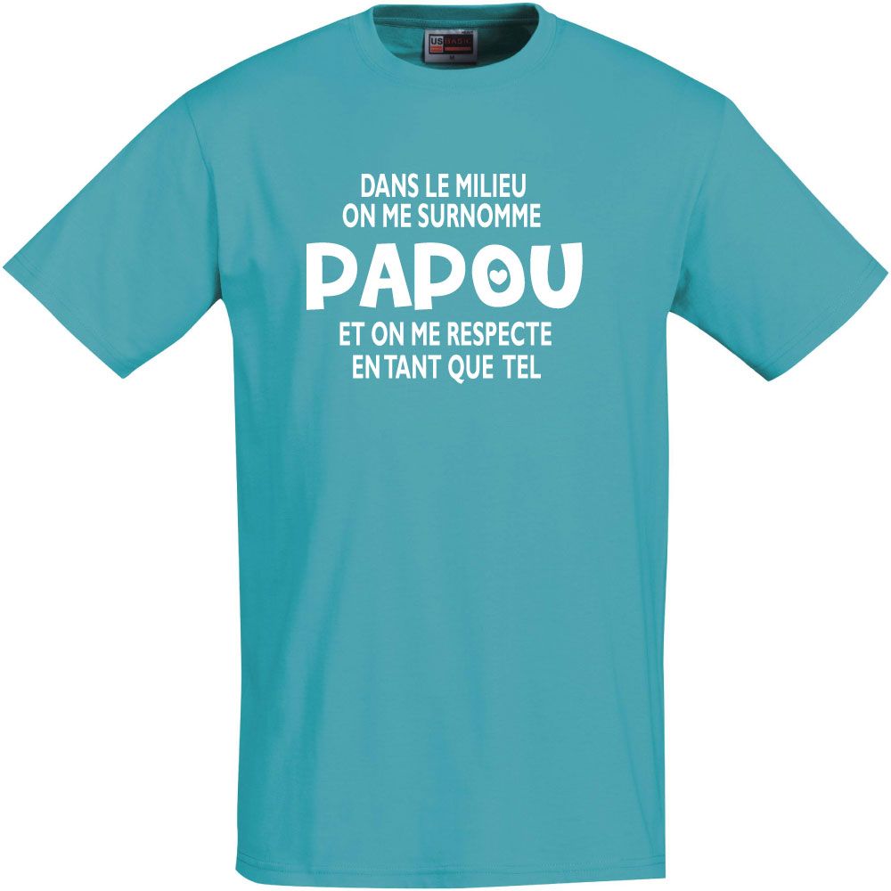 T-shirt blanc papou dans le milieu