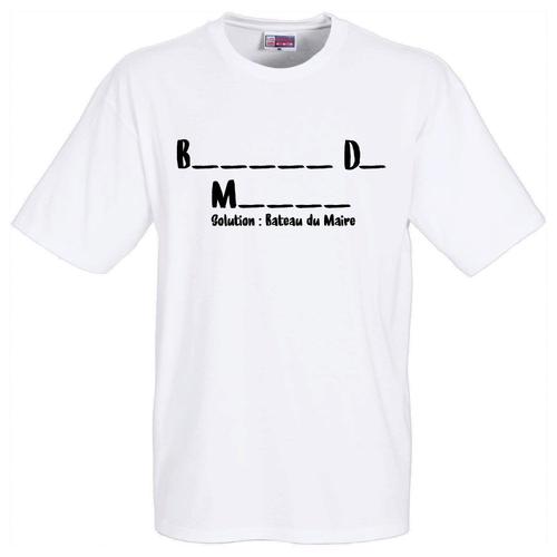 T-Shirt Blanc Humoristique Bateau Du Mairecadeau De Noël, Cadeau Saint Valentin, Cadeau Fête Des Pères