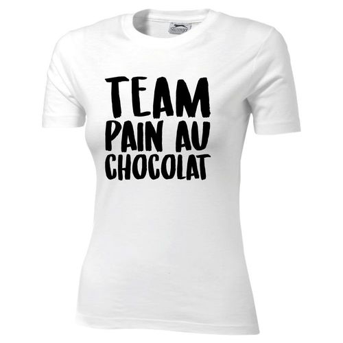 T-Shirt Blanc Humoristique Team Pain Au Chocolat - Cadeau De Noël, Cadeau Saint Valentin, Cadeau Fête Des Mères
