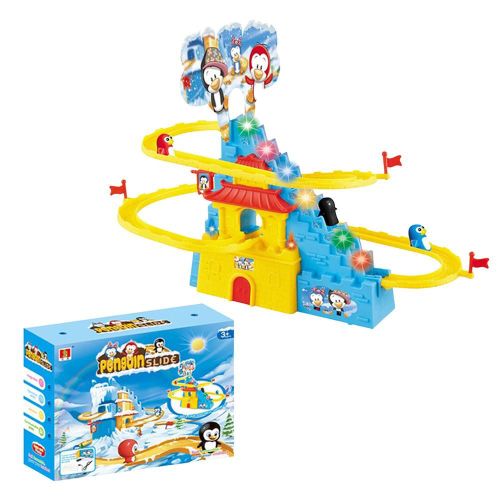 Jouets Électriques Pour Faire Monter Des Escaliers, Des Pingouins, Piste D'Aventure, Musique Amusante, Montagnes Russes Avec Lumière Led, Jouet Éducatif Et D'Apprentissage