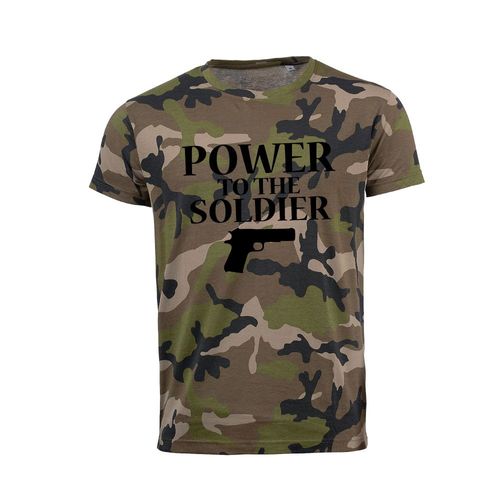 Tshirt Camouflage Power To The Soldierpour Les Amateur De Airsoft, Chasse, Pêche, De Guerre .... Tshirt Humoristique De Bonne Qualité. Pour La Fête Des Pères