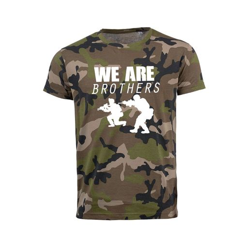 Tshirt Camouflage We Are Brotherspour Les Amateur De Airsoft, Chasse, Pêche, De Guerre .... Tshirt Humoristique De Bonne Qualité. Pour La Fête Des Pères