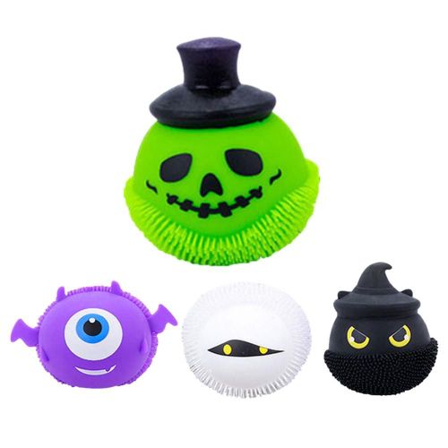 Boule Lumineuse Anti-Stress Pour Enfants Et Adultes, Jouet À Presser Kawaii, Anti-Stress, Cadeau Idéal Pour Halloween, 4 Pièces