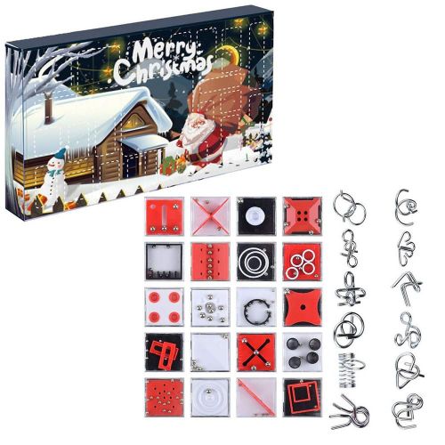 Boîte Aveugle Mystère De Calendrier De L'Avent De Noël Avec 24 Puzzle De Décompression, Jouets Éducatifs Pour Enfants, Cadeaux De Noël, 2021