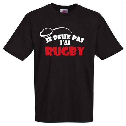 T-Shirt Humoristique Noir Je Peux Pas J'ai Rugby. Pour La Fête Des Pères, Fêtes Des Mères