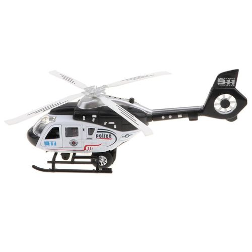 Hélicoptère Moulé Sous Pression, Avion De Police Avec Lumières Et Sons, Jouet De Traction Pour Enfants Garçons
