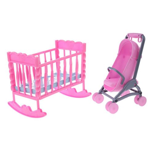 Berceau Miniature Pour Bébé, Modèle Poussette, Mini Meubles De Décoration Pour Poupées, Jouets De Jeu Pour Enfants, Échelle 1/6