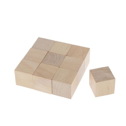 Cubes En Bois Vierge De 4cm, Blocs En Bois Non Finis Pour Enfants, Baby Shower, Bricolage Artisanat, Fournitures D'Art De Sculpture, Paquet De 10