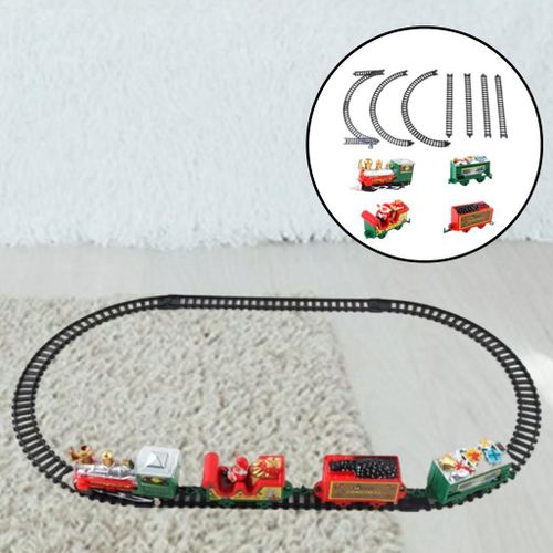 Ensemble De Rails De Train Électrique Pour Noël, 11 Pièces, Avec Voiture Du Père Noël, Jouet Pour Enfants, Décor Cadeau