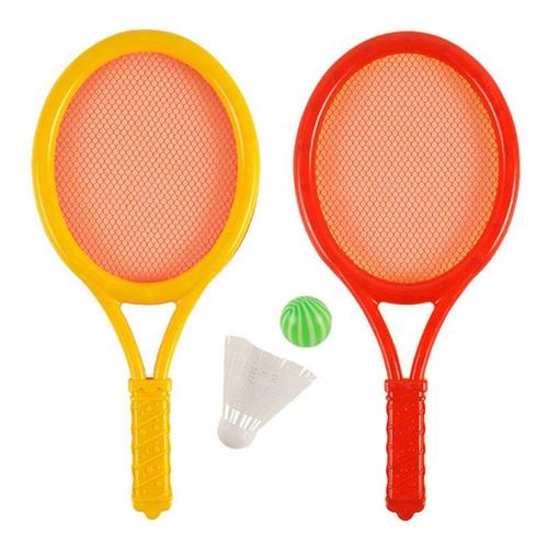 Ensemble Classique De Raquette De Tennis Pour Enfants, Balles De Badminton Pour Enfants, Raquette Élastique, Jouets De Sport Parent-Enfant, Amusement D'Intérieur Et D'Extérieur