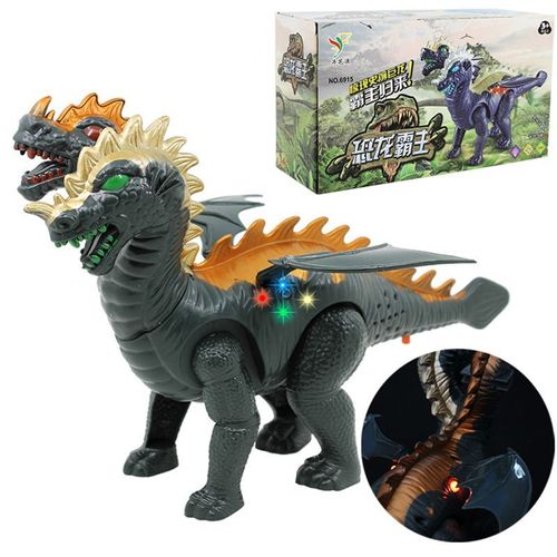 Dinosaure Électrique À Deux Têtes, Jouet Pour Garçon, Cadeau Jurassic