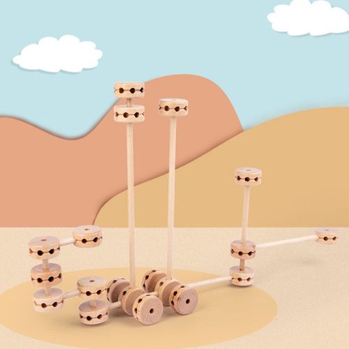 Kit De Construction De Fort, 60 Pièces, Fusée En Bois, Robot Tunnel, Ensemble De Jouets D'Entraînement Constructeur Avec Tiges Et Liens Pour Garçons Et Filles