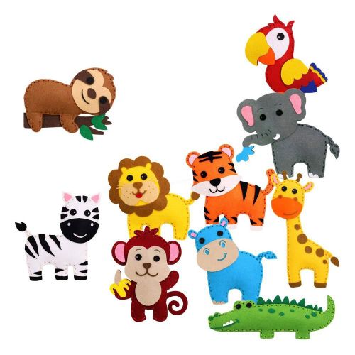 Kit De Couture Pour Enfants, Bricolage, Formes D'Animaux, Feutre, Jungle, Forêt, Artisanat, Costumes Éducatifs Pour Débutants