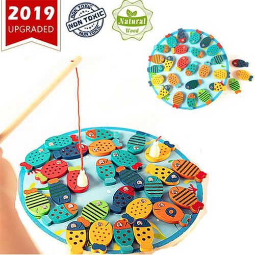 Jeu De Pêche Magnétique En Bois Pour Enfants De 2 À 3 Ans, Jouet Pour Tout-Petits, Alphabet, Pêche Au Poisson, Comptage, Âge Préscolaire