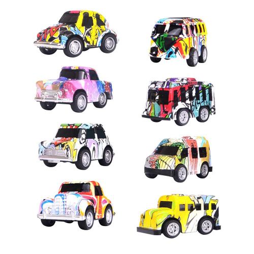 Mini Voitures Graffiti Colorées, 8 Pièces, Jouets De Course Durables, Portables, Cadeaux De Noël Pour Enfants, Cadeaux De Fête