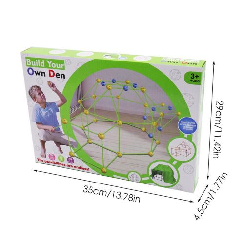 Kit De Construction De La Forteresse Pour Enfants, 155 Pièces, Jouets, Tente À Perles Avec 55 Balles Et 100 Bâtons, Maison De Jeux Intérieure Pour Enfants