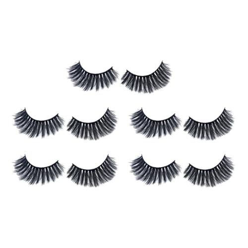 Faux Cils En Fibres Synthétiques, Réutilisables, Noirs, Pour Femmes, Maquillage 