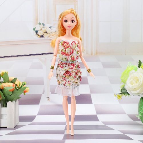 Vêtements De Poupées Populaires, Design Floral, Haut Tubulaire, Jupe Pour Accessoires De Poupée De 29cm, Blanc
