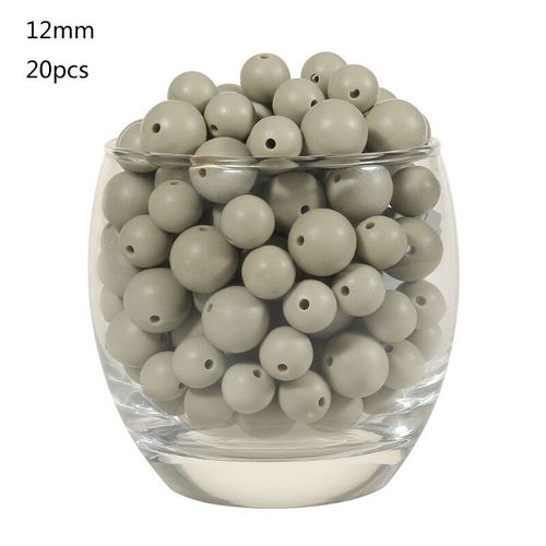 Perles De Dentition En Silicone De Qualité Alimentaire Pour Bébé, Collier Bricolage, 12/15mm, 20 Pièces