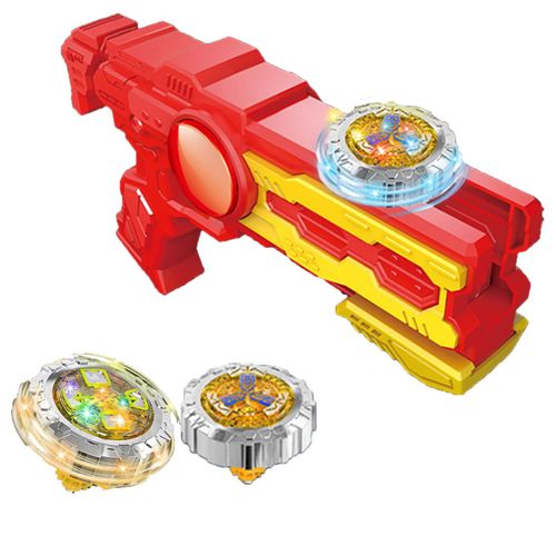 Jouet Gyroscopique Avec Lanceur, Ensemble De Toupies De Fusion En Métal Pour Enfants, Combinaison Avec 1 Lanceur Turbo Et 2 Toupies Pour 3