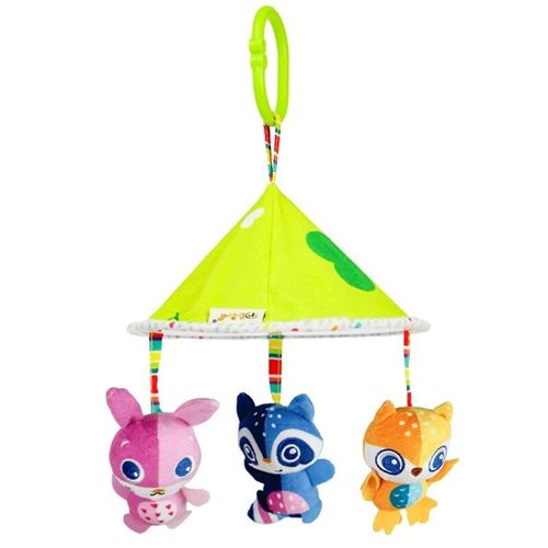 Hochet De Poussette Pour Bébé, Carillon À Vent, Pendentif De Lit, Cloche Suspendue, Animal De Dessin Animé, Poupée Avec Miroir De Sécurité Pour Nourrissons, G99c