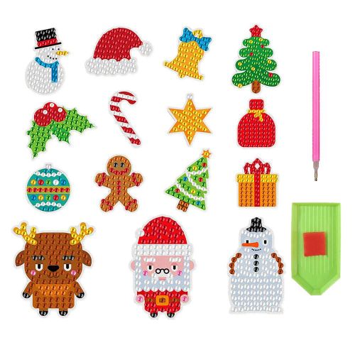 Kit De Peinture De Strass De Noël, Étiquette De Bricolage, Artisanat D'Art, Décoration De Maison, Série Complète De Diamants, Père Noël, Élan