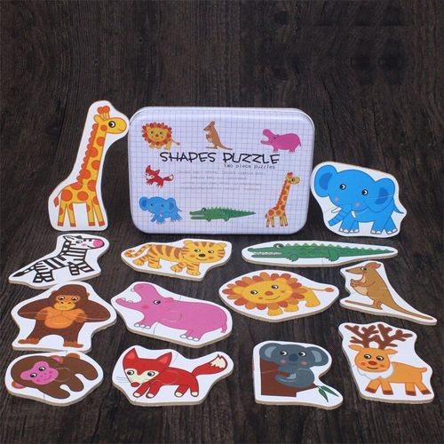 Puzzle En Bois Pour Enfants, Jouets Éducatifs Pour Bébés, Petite Enfance, Animal Cognitif, Insecte, Puzzle Avec Boîte En Métal 1