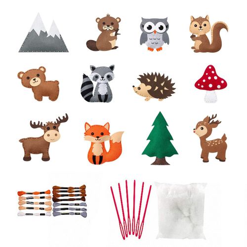 Kit De Couture D'Animaux En Feutre Pour Enfants, Bricolage, Artisanat, Ensemble De Couture Éducatif Pour Débutants, Animaux De La Jungle Pour Enfants