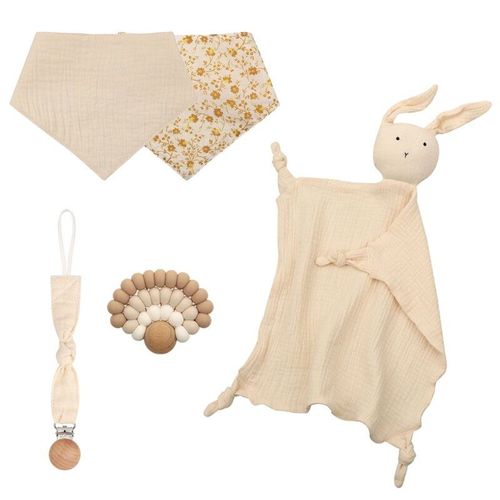 Anneau De Dentition En Bois Arc-En-Ciel Pour Nouveau-Né, Ensemble Cadeau De Naissance, Pour Bébé, Poupée De Couchage, Serviette Apaisante, Clips De Sucette Pour Nourrissons, Bavoir Double Face