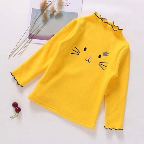 T-Shirt À Manches Longues Avec Chat Mignon Pour Filles, Hauts En Coton Avec Dessin Animé Pour Enfants, Bas Pour Tout-Petits, Printemps Automne