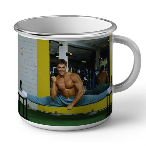 Mug En Métal Emaillé Jean Claude Van Damme Body Building Star Film