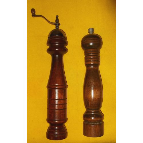 Duo Saliere & Poivriere Bois Et Metal