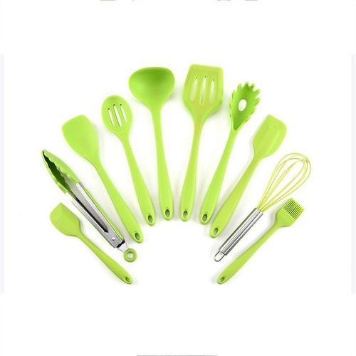 Ustensiles De Cuisine En Plastique Antiadhésive Ustensiles De Cuisson Ustensiles De Cuisine En Silicone Antiadhésive Résistant À La Chaleur Outils De Cuisine(10pcs Vert)