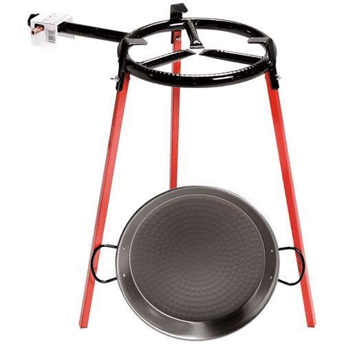 Set Paëlla Réchaud Diffuseur 30cm + Plat Acier + 3 Pieds