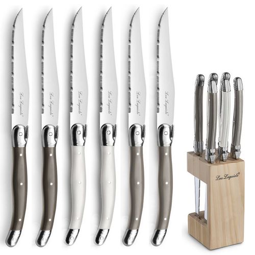 Lou Laguiole Ensemble De Bloc À Couteaux À Steak 7 Pcs Multicolore