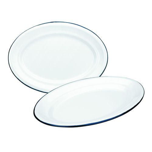 Plat Ovale Email Blanca 40 X 27 Cm