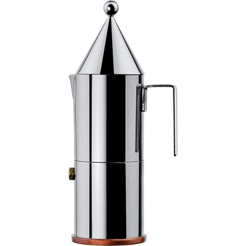 Alessi 90002/6 La Conica Cafetière Espresso En Acier Inoxydable 18/10 Avec Fond En Cuivre, 6 Tasses